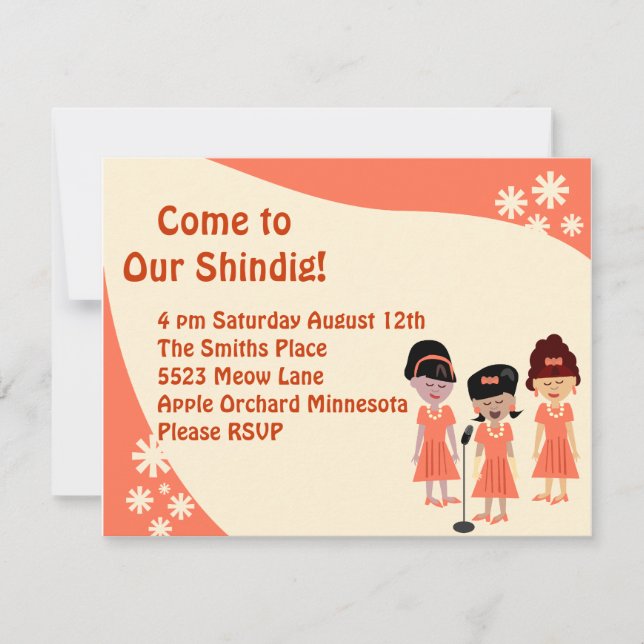 Sha La La A Girl Group Shindig Invitation (Front)