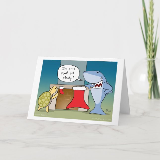 Shaaark cartoon Christmas card (Front)