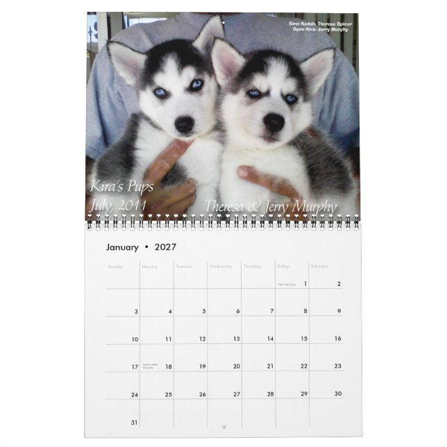 SHAAZ 2012 Calendar (Jan 2027)