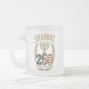 Shabbat 250th Anniversary Frosted Glass Mug