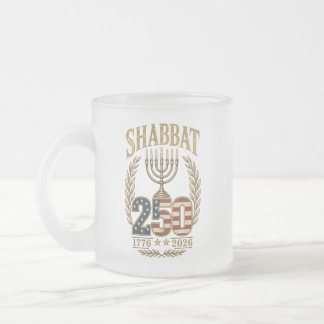 Shabbat 250th Anniversary Frosted Glass Mug