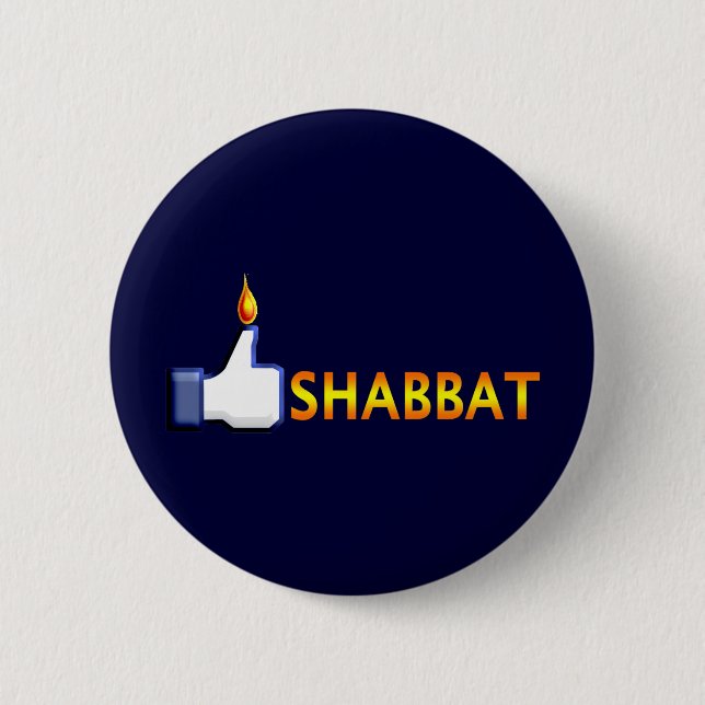 Shabbat 6 Cm Round Badge (Front)