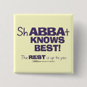 ShABBAt Abba Knows Best 15 Cm Square Badge