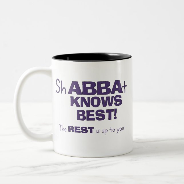ShABBAt Abba Knows Best Two-Tone Coffee Mug (Left)