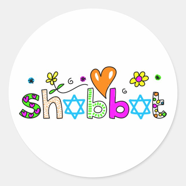 Shabbat Classic Round Sticker (Front)