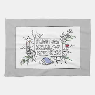 Shabbat Shalom B!$@#s! Challah Cover Tea Towel