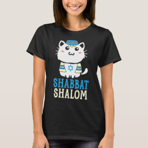 Shabbat Shalom Cat  Holy Day Judaism Yom Kippur 1 T-Shirt