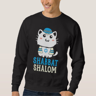 Shabbat Shalom Cat Holy Day Judaism Yom Kippur Sweatshirt