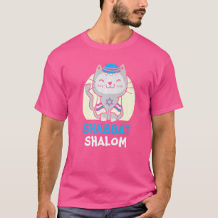 Shabbat Shalom Cat  Holy Day Judaism Yom Kippur T-Shirt