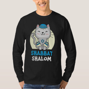 Shabbat Shalom Cat   Holy Day Judaism Yom Kippur T-Shirt