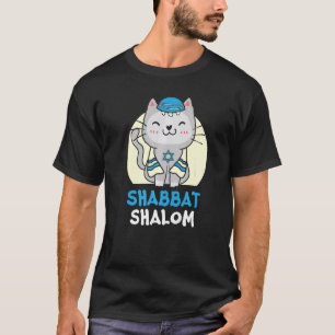Shabbat Shalom Cat  Holy Day Judaism Yom Kippur T-Shirt