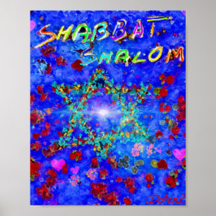 Shabbat shalom flowers  poster