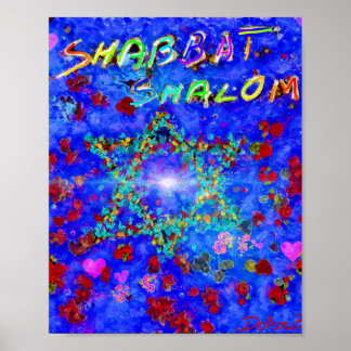Shabbat shalom flowers  poster