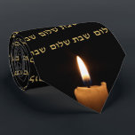 Shabbat Shalom Hebrew Jewish Shabbos Candles Tie<br><div class="desc">This Shabbat Shalom Hebrew Jewish Shabbos Candles Neck Tie is the perfect wardrobe accessory for Friday night dinner or Saturday morning shul!</div>