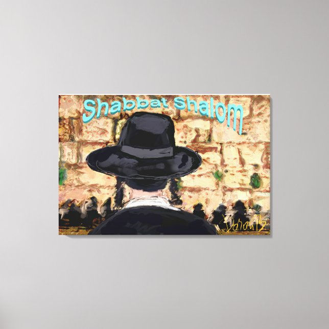 Shabbat Shalom in Jerusalem Canvas Print (Front)