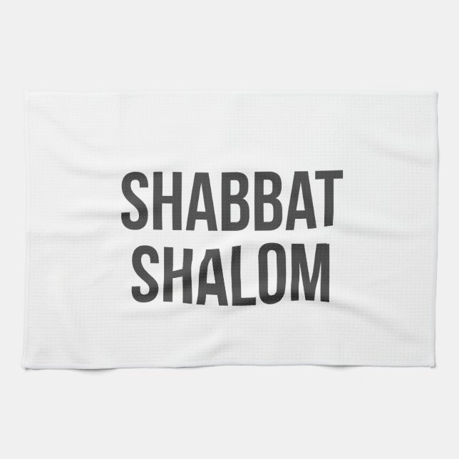 Shabbat Shalom Kitchen Towel (Horizontal)