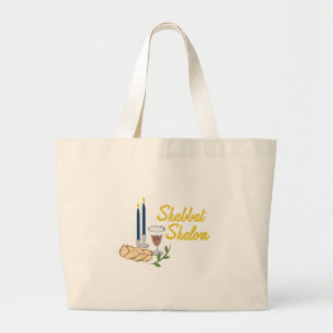 Shabbat Shalom Large Tote Bag