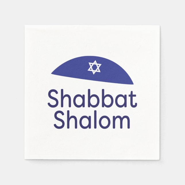 Shabbat Shalom Paper Napkin (Front)