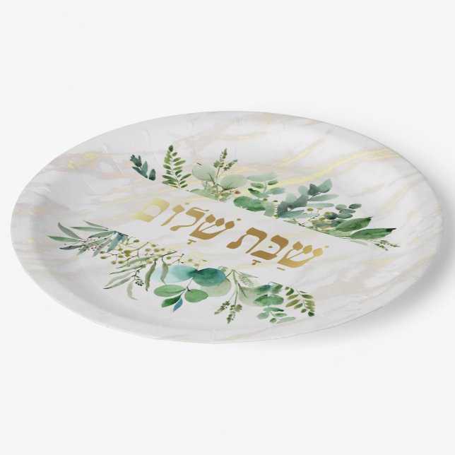 shabbat shalom Paper Plate (Angled)