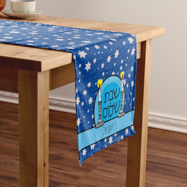 Shabbat Shalom Personalised Table Runners (In Situ)