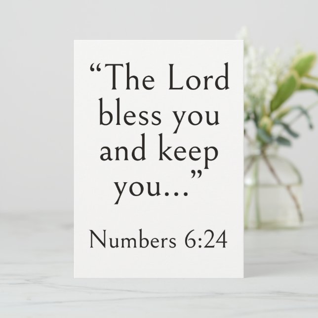 Shabbat Shalom Scripture, Numbers 6:24, Modern Art Card (Standing Front)