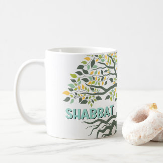 Shabbat Shalom Tree of Life Ez Hachaim Jewish Coffee Mug