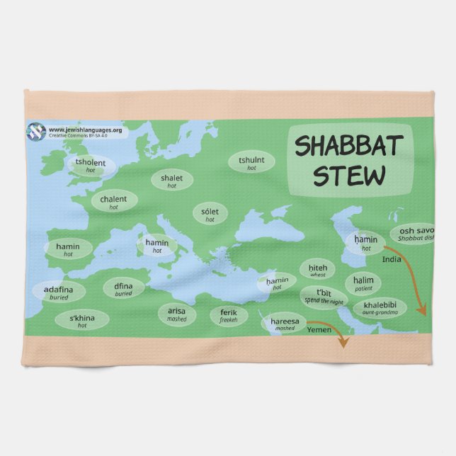 Shabbat Stew Tea Towel (Horizontal)