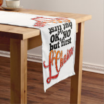 Shabbat table runner Lechaim, Kiddush