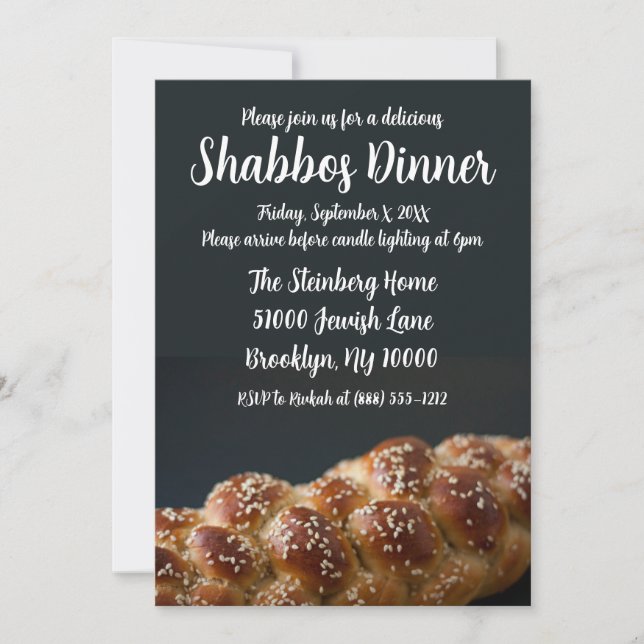 Shabbos Dinner Shabbat Dinner Invitations (Front)