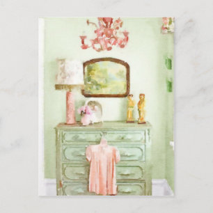 Shabby Bedroom Postcard
