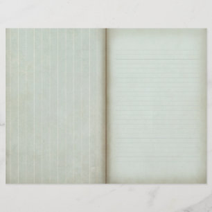 Shabby Blue Striped Scrapbook Journal Page