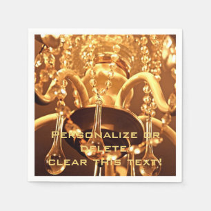 Shabby Chandelier Bling 1-Gold-PAPER PARTY NAPKINS
