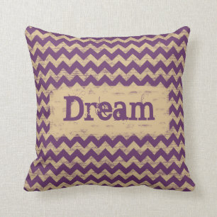 Shabby Chevron Dream or Custom Text Cushion