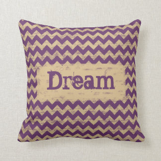Shabby Chevron Dream or Custom Text Cushion