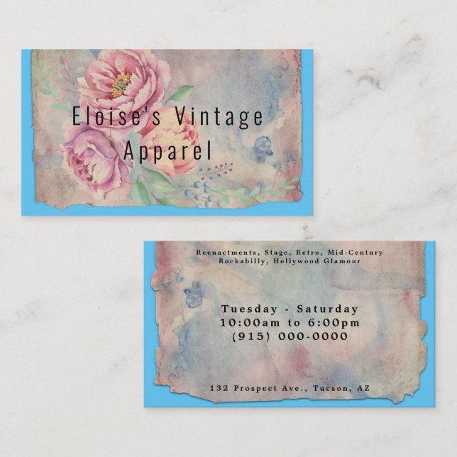 Shabby Chic Antique Paris Style Business Card (Front/Back)
