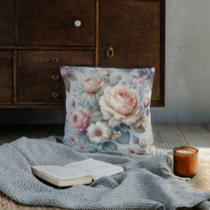 Shabby Chic Antique Rose Cushion