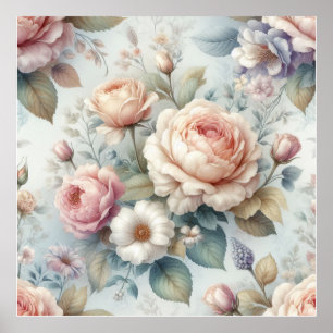 Shabby Chic Antique Rose Poster