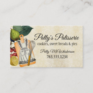 Shabby chic apron knife whisk chef catering cards