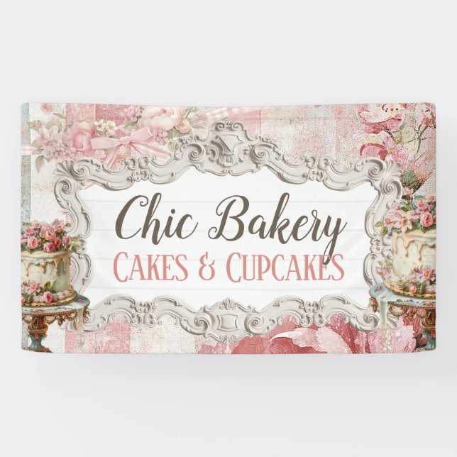 Shabby Chic Bakery Cottage Vintage Banner (Horizontal)