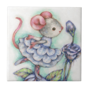Shabby Chic Ballerina Mouse Girl Dancer Sweet Tile
