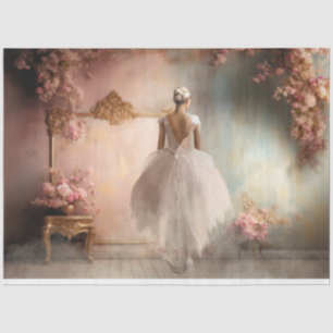 Shabby Chic Ballerina Portrait & Floral Decoupage Tissue Paper