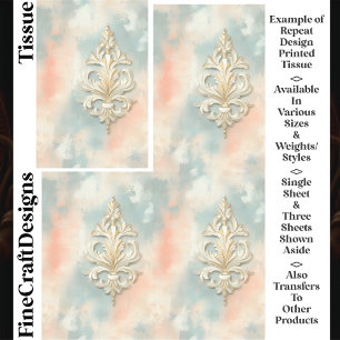 Shabby Chic Baroque Floral Motif CV8 Decoupage Tissue Paper