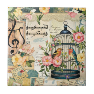 Shabby Chic Birdcage Ceramic Tile