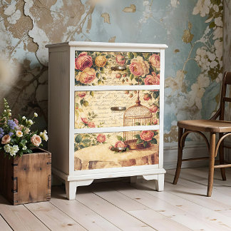 Shabby Chic Birdcage Poster Or Decoupage Paper