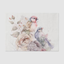 Shabby chic birds and flowers