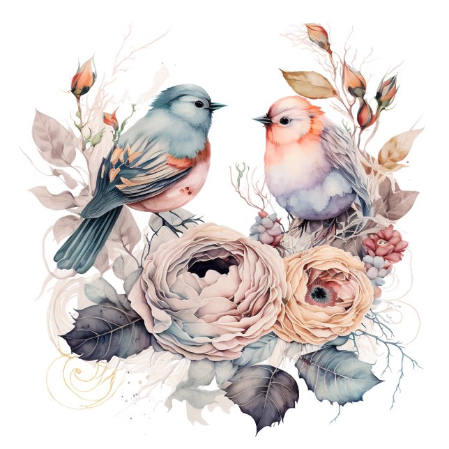 Shabby chic birds and flowers tissue paper (Creator Uploaded)