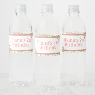 Shabby Chic Birthday Party Supplies Bottle Labels