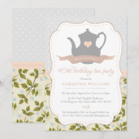 Shabby Chic Birthday Tea Party Invitation