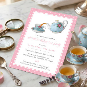Shabby Chic Birthday Tea Party Invitation