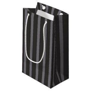 Shabby Chic Black Grey Stripes Pattern Small Gift Bag